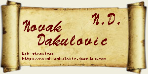 Novak Dakulović vizit kartica